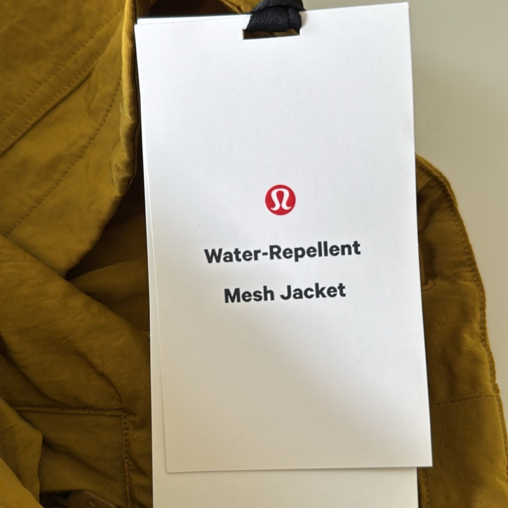 NWT LULULEMON Water Repellant mesh jacket size 6 gold black lightweight - Picture 5 of 6